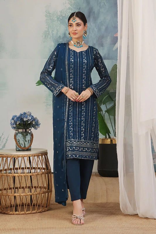 Picture of Abaan Zohan - Chandni - Peacock - 3 Piece - Available at Raja Sahib