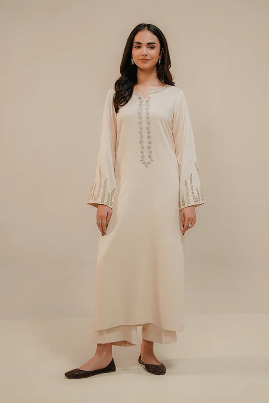 Picture of Divinely Crafted - Zyra Embroidered Co-Ords '25 - Ivory White - Available at Raja Sahib