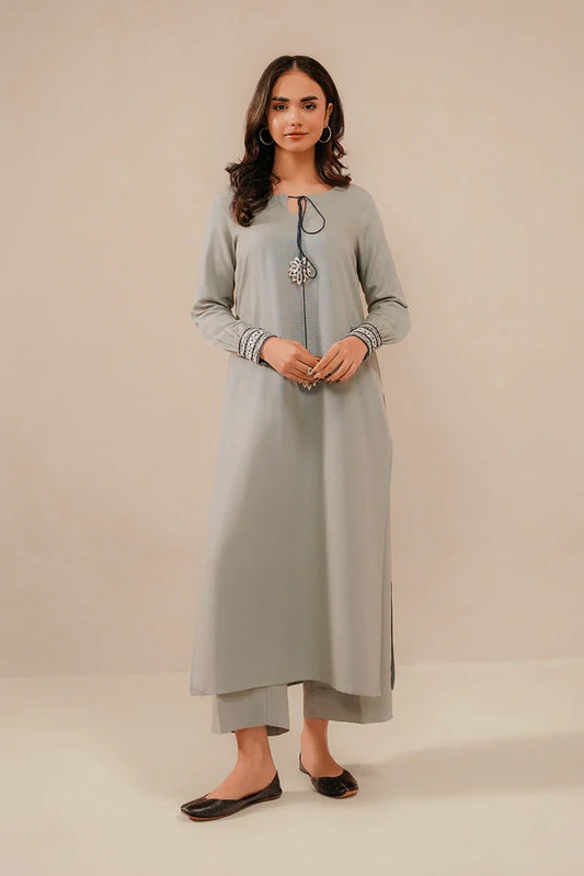 Picture of Divinely Crafted - Zyra Embroidered Co-Ords '25 - Sliver Haze - Available at Raja Sahib