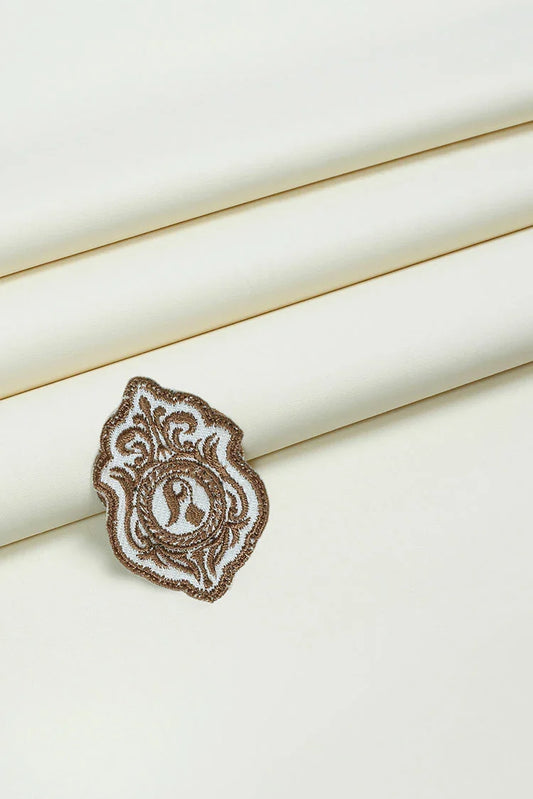 Picture of Fabrich - Unstitch Atlantis Wash & Wear Kameez Shalwar Fabric - Cream - Available at Raja Sahib