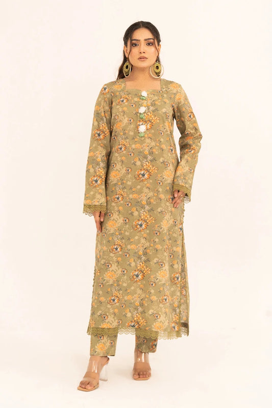 Kleren - Aroma Digital Printed Lawn - Stitched - A-28