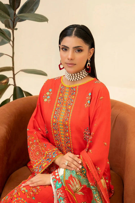 Picture of Lala - Lala Vintage Viscose Bana Dora Collection Vol 1 - LS-0412-Ruby Glow - Unstitched - Available at Raja Sahib