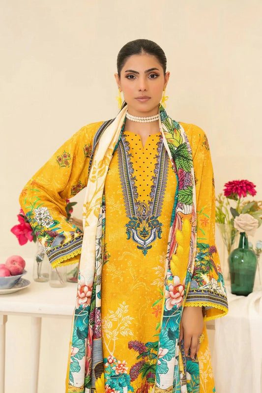 Picture of Lala - Lala Vintage Viscose Bana Dora Collection Vol 1 - LS-0416-Golden Hour - Unstitched - Available at Raja Sahib