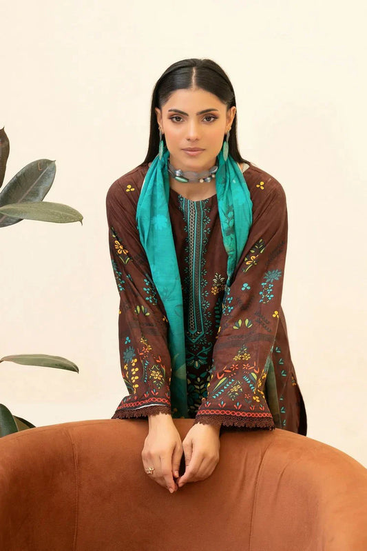 Picture of Lala - Lala Vintage Viscose Bana Dora Collection Vol 1 - LS-0420-Desert Oak - Unstitched - Available at Raja Sahib