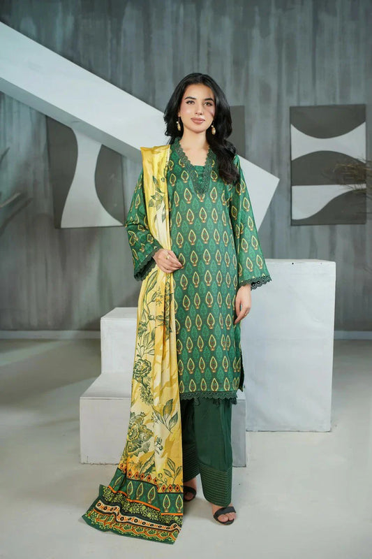 Picture of Lala - Sana Samia Winter Slub Collection Vol 1 - LS-0428-Jade Mist - Unstitched - Available at Raja Sahib