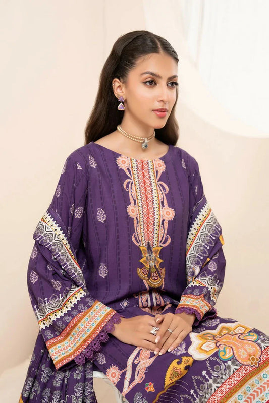 Picture of Lala - Mahee Doria Linen Collection Vol 1 - LS-0403-Imperial Violet - Unstitched - Available at Raja Sahib