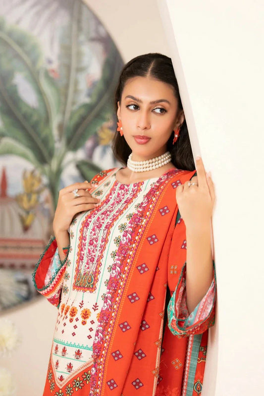 Picture of Lala - Mahee Doria Linen Collection Vol 1 - LS-0408-Carmine Essence - Unstitched - Available at Raja Sahib
