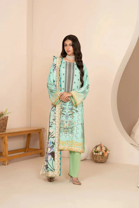 Picture of Lala - Mahee Doria Linen Collection Vol 1 - LS-0409-Marine Aura - Unstitched - Available at Raja Sahib