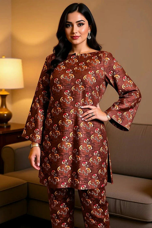 Picture of Lala - Blossom 2PC Linen Bana Dora Collection - LS-0398-Maple Dusk - Unstitched - Available at Raja Sahib