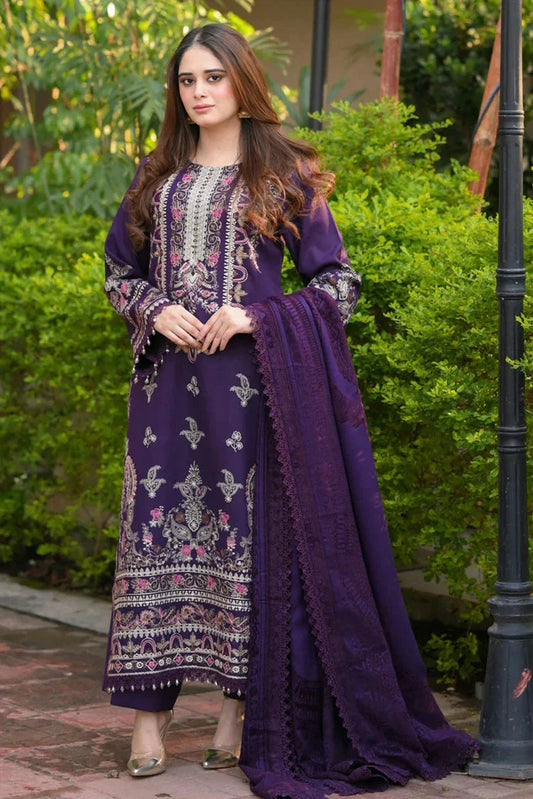 Picture of Nawaz Fabrics - Libaas Exclusive Winter Collection - LNF-76 ROYAL PURPLE - Unstitched - Available at Raja Sahib