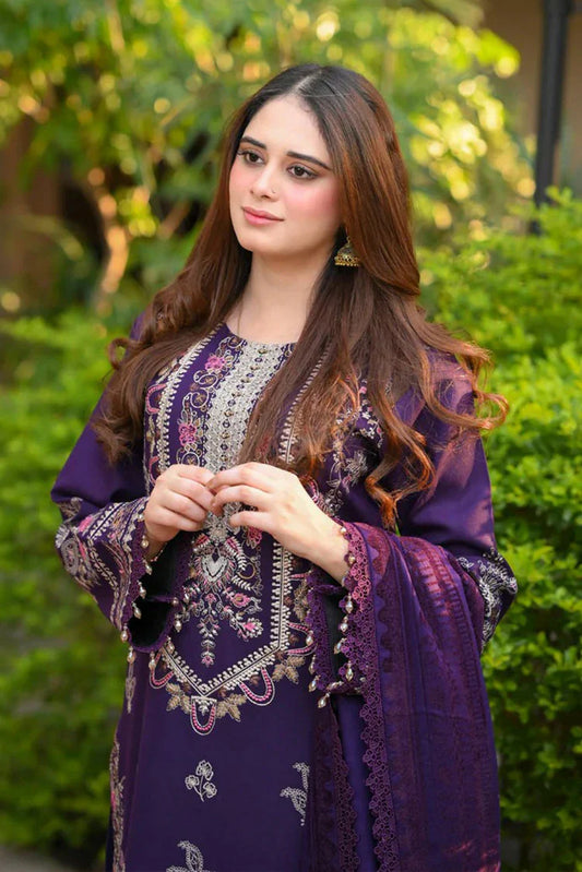 Picture of Nawaz Fabrics - Libaas Exclusive Winter Collection - LNF-76 ROYAL PURPLE - Unstitched - Available at Raja Sahib
