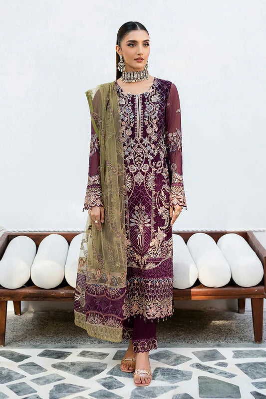 Picture of Ramsha - Chevron Embroidered Chiffon Collection Vol 10 - A-1002 - Unstitched - Available at Raja Sahib