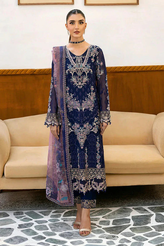 Picture of Ramsha - Chevron Embroidered Chiffon Collection Vol 10 - A-1012 - Unstitched - Available at Raja Sahib