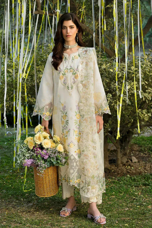 Picture of Sardinia - Floral Forest Luxury Lawn Collection - SR-804 Ivory Bloom - Unstitched - Available at Raja Sahib