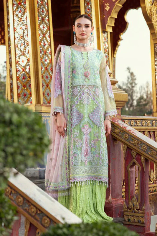 Picture of Zebtan - Zeenat Luxury Chiffon Collection Vol 23 - ZN-06 Parrot Green - Unstitched - Available at Raja Sahib