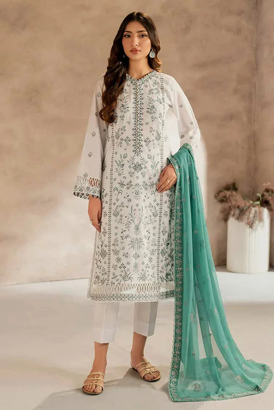 Picture of Zarif - Chikankari Lawn Collection - UNST-LWN-05 SEMIL - Unstitched - Available at Raja Sahib