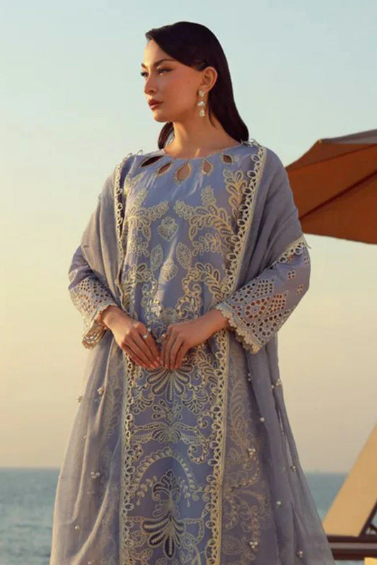Picture of Gulmina - Luxury Lawn Collection - 06 Periwinkle - Unstitched - Available at Raja Sahib