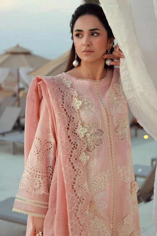 Picture of Gulmina - Luxury Lawn Collection - 07 Pink Lilly - Unstitched - Available at Raja Sahib