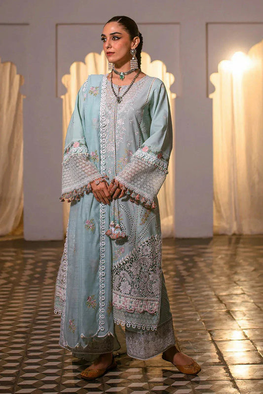 Picture of Hijab Omer - Sajna Luxury Festive Lawn Collection - 01 Ersa - Unstitched - Available at Raja Sahib