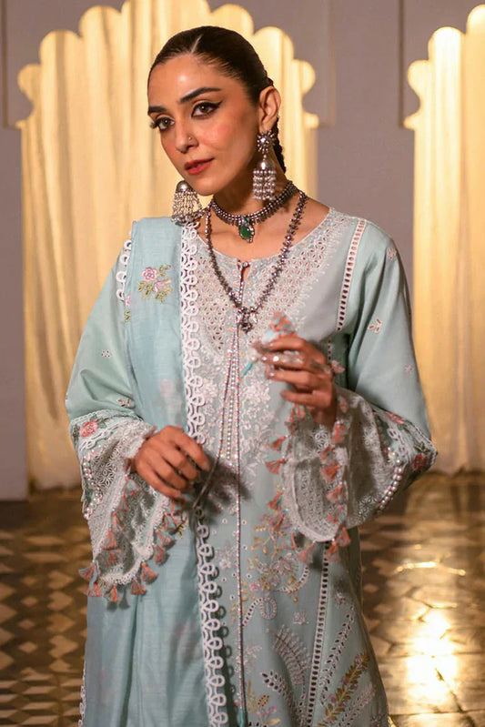 Picture of Hijab Omer - Sajna Luxury Festive Lawn Collection - 01 Ersa - Unstitched - Available at Raja Sahib