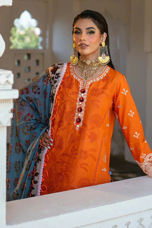 Picture of Hijab Omer - Sajna Luxury Festive Lawn Collection - 06 Bella - Unstitched - Available at Raja Sahib