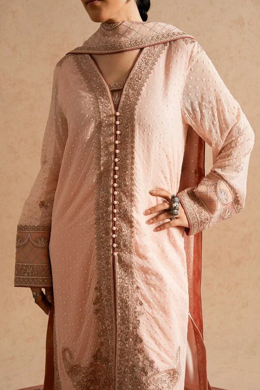 Picture of Freesia - Imane Chiffon Collection - FS-U5604 Cream Pink - Unstitched - Available at Raja Sahib
