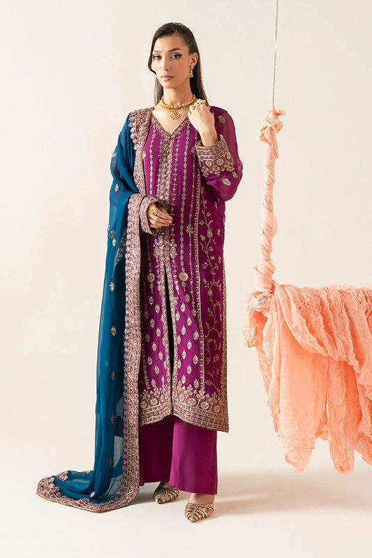 Picture of Freesia - Imane Chiffon Collection - FS-U5606 Cactus Flower - Unstitched - Available at Raja Sahib