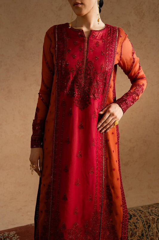 Picture of Freesia - Imane Chiffon Collection - FS-U5608 Fiery Red - Unstitched - Available at Raja Sahib