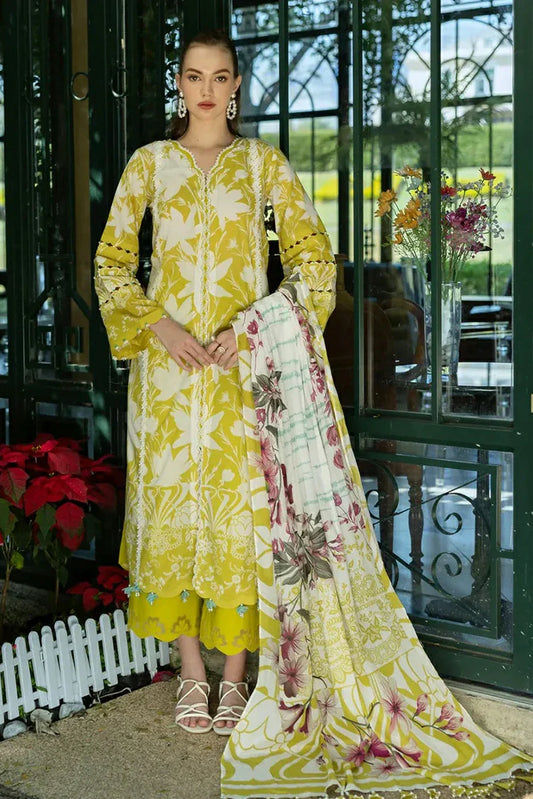 Picture of Elaf - Premium Prints Summer Collection - EPE-08B SAFFRON - Unstitched - Available at Raja Sahib