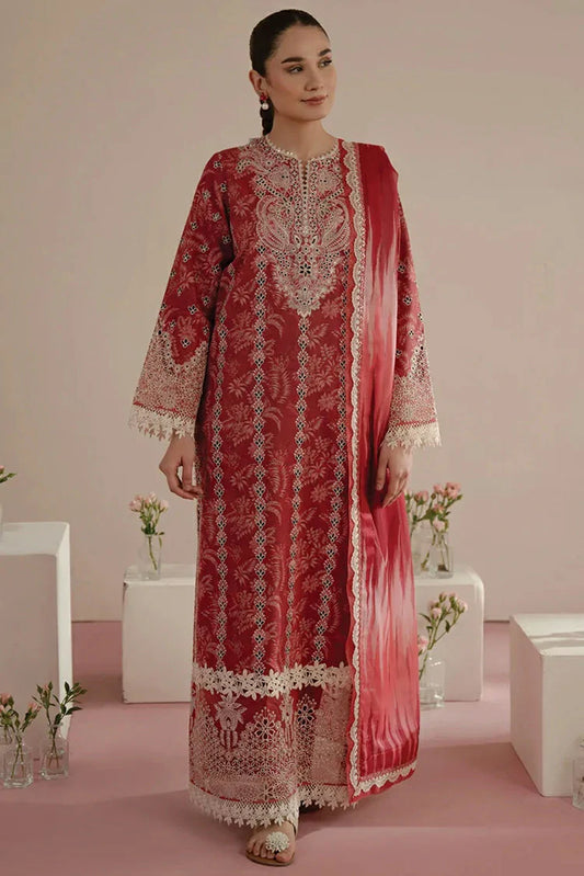 Picture of Afrozeh - Floral Charm Embroidered Lawn Collection - Daina AL-25-V5-01 - Unstitched - Available at Raja Sahib