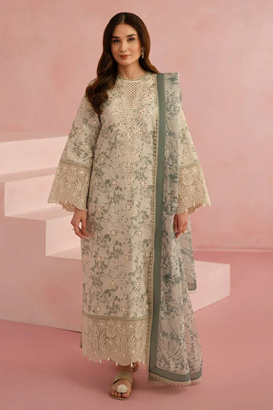 Picture of Afrozeh - Floral Charm Embroidered Lawn Collection - Kylon AL-25-V5-04 - Unstitched - Available at Raja Sahib