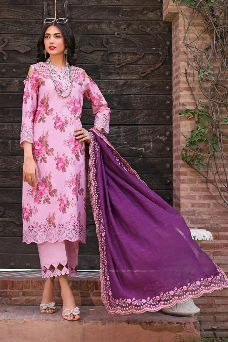charizma pink dress Embroidered Chiffon Pink Stitched Suit