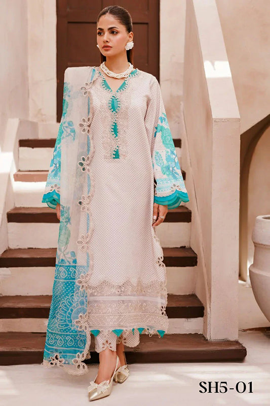 Picture of Charizma - Sheen Chunri Embroidered Printed Lawn Edition Vol 1 - SH5-01 - Unstitched - Available at Raja Sahib