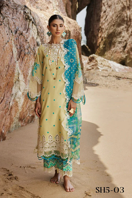 Picture of Charizma - Sheen Chunri Embroidered Printed Lawn Edition Vol 1 - SH5-03 - Unstitched - Available at Raja Sahib