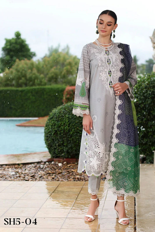 Picture of Charizma - Sheen Chunri Embroidered Printed Lawn Edition Vol 1 - SH5-04 - Unstitched - Available at Raja Sahib