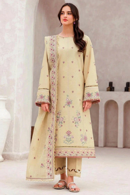 Picture of Farasha - Bahaar Embroidered Lawn Collection - 02 Surreal Beige - Unstitched - Available at Raja Sahib