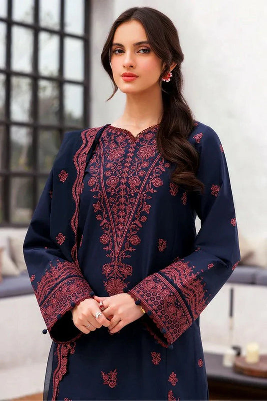 Picture of Farasha - Bahaar Embroidered Lawn Collection - 05 Cobalt Charm - Unstitched - Available at Raja Sahib
