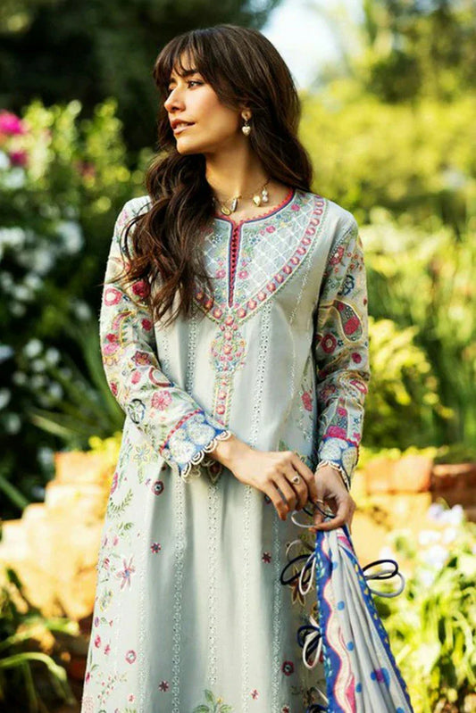 Picture of Sadaf Fawad Khan - Luxury Embroidered Lawn Collection - 1A PAISLEY GARDEN - Unstitched - Available at Raja Sahib
