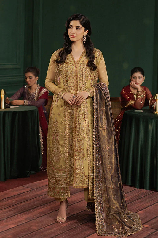 Picture of Asim Jofa - Premium Festive Collection - AJPF-26 EMBROIDERED ZARI NET 3 PCS - Unstitched - Available at Raja Sahib