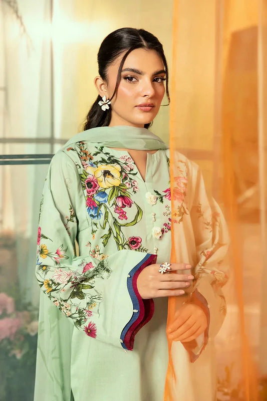 Picture of Maria B - M Basics Lawn Edition Vol 1 - Design 12B - Unstitched - Available at Raja Sahib