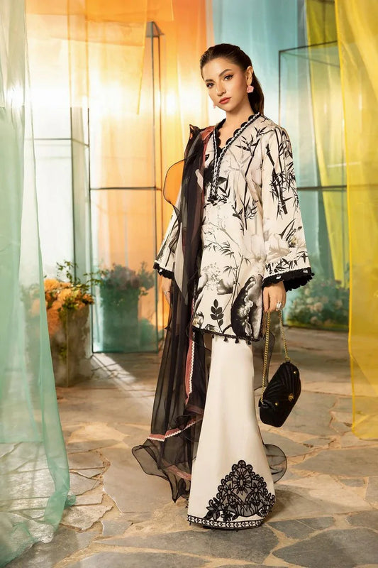 Picture of Maria B - M Basics Lawn Edition Vol 1 - Design 13B - Unstitched - Available at Raja Sahib
