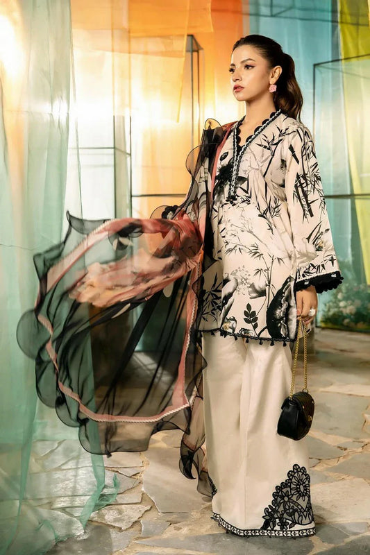 Picture of Maria B - M Basics Lawn Edition Vol 1 - Design 13B - Unstitched - Available at Raja Sahib