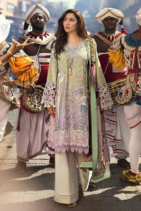 Picture of Mushq - Manaram Luxury Lawn Collection - 13 Glittering Grace - Unstitched - Available at Raja Sahib