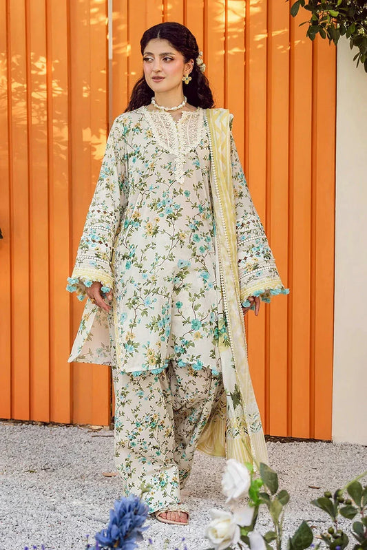 Picture of Elaf - Premium Prints Summer Collection Vol 2 - EPS-3A IVORY WHISPERS - Unstitched - Available at Raja Sahib