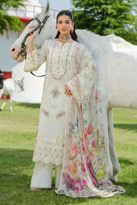 Picture of Elaf - Luxury Lawn Collection Vol 2 - ELH 7A White Empress - Unstitched - Available at Raja Sahib