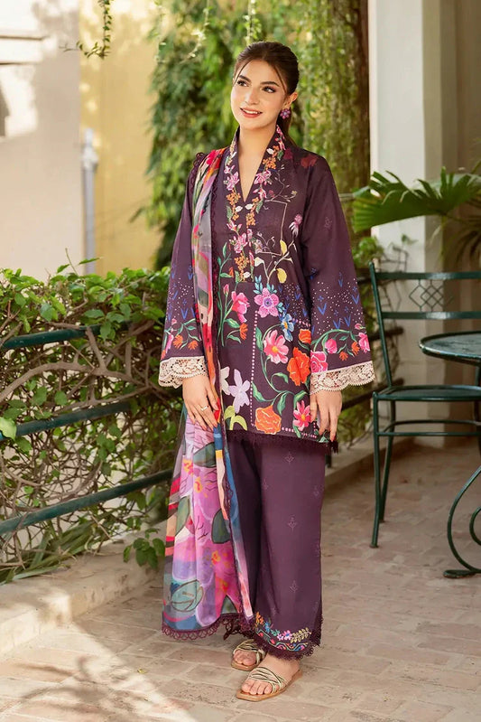 Picture of Asifa & Nabeel - Yakin Lawn Collection - Whimsical Flora-(YKL25-12) - Unstitched - Available at Raja Sahib