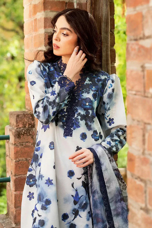 Picture of Asifa & Nabeel - Yakin Lawn Collection - Dew and Dahlia-(YKL25-02) - Unstitched - Available at Raja Sahib