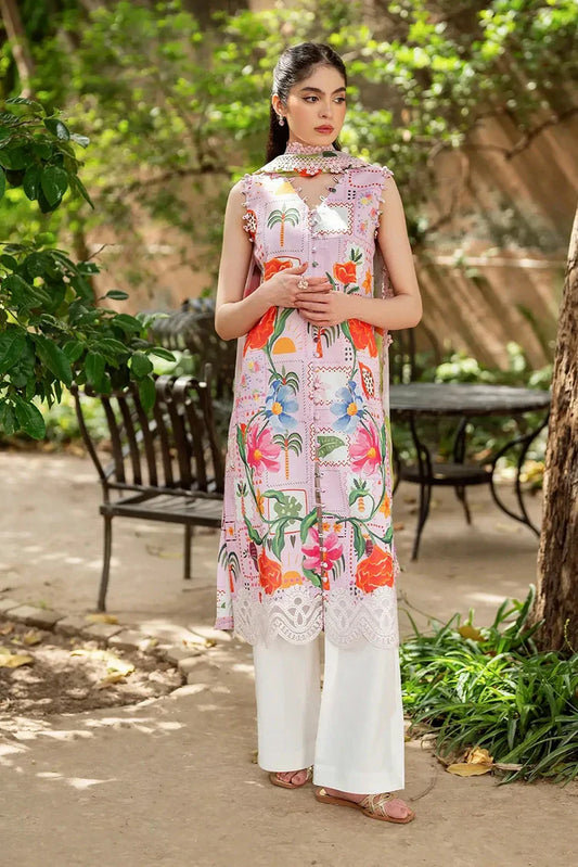 Picture of Asifa & Nabeel - Yakin Lawn Collection - Pastel Bloom-(YKL25-07) - Unstitched - Available at Raja Sahib