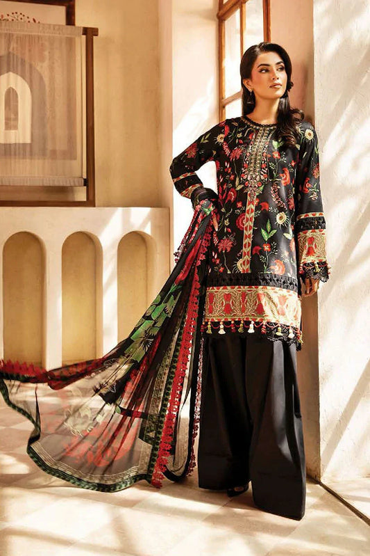 Picture of Maria B - M Basics Lawn Edition Vol 2 - MB-CUS25-901A - Unstitched - Available at Raja Sahib