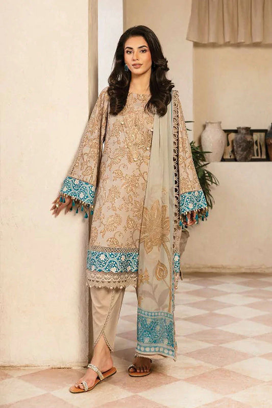 Picture of Maria B - M Basics Lawn Edition Vol 2 - MB-CUS25-909B - Unstitched - Available at Raja Sahib